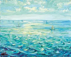 Wu Bu Yun, Ocean, 1963, Oil on canvas