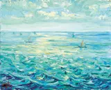 Wu Bu Yun, Ocean, 1963, Oil on canvas