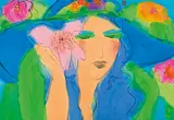 Walasse Ting, Girl with a Blue Hat