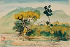 Hung Jui-lin, Landscape, 1961, Watercolor on paper