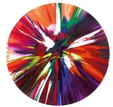 Spin Painting- Circle by Damien Hirst, 2009, Acrylic, metallic paint on paper, sold Jun 2024