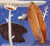 Yang Din, Lotus (diptych), 1991, Acrylic on canvas