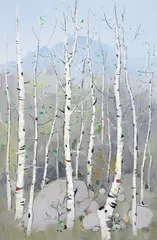 Wu Guanzhong, Spring to the North, 1996, Oil on canvas