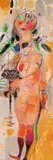 Michell Hwang, Woman with Cat, 1993, Oil on canvas