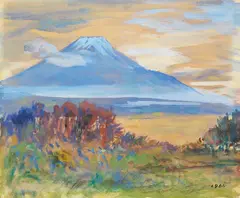 Hung Jui-lin, Fuji Mountain, 1966, Watercolor on paper