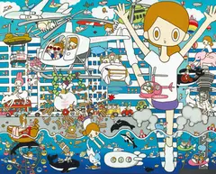 Daily Tossing Banzai by Maki Hosokawa, 2010, Acrylic on canvas, sold Jun 2014