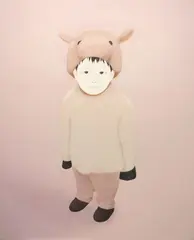 Pink Lamb by Mayuka Yamamoto, 2008, Oil on canvas, sold Jun 2022