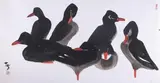 Flock of Ducks by Shiy De-jinn, 1979, Mounted scroll, ink and color on paper, sold Jun 2013