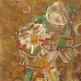 Wu Hao, Trumpeters, 1967, Oil on linen, mounted onto canvas