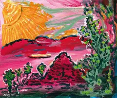 Arie Smit, Sunset in Bali, 2001, Acrylic on canvas