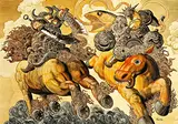 Chen Liu, The Celestial Battle - Broadswords and Hammers, 2007, Oil on canvas