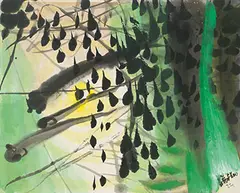 Chao Chung-Hsiang, Fish, 1982, Ink and color on paper