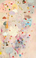 Tomoko Nagai, Sewing Box, 2015, Mixed media acrylic on canvas
