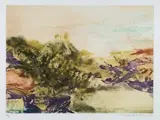 Sans Titre; Composition 394 (a set of 2) by Zao Wou-ki, 1986 ; 1998, Lithographs printed in 6 colors on Rives Paper, edition no. 93/99; 62/99, sold Jun 2013