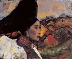 He Duoling, Woman in a Village, 1993, Oil on canvas