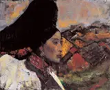He Duoling, Woman in a Village, 1993, Oil on canvas