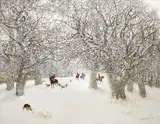 Tatyana Palchuk, Stroll on the Oak Grove·Snowfall, 2021, Oil on canvas