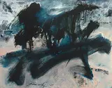 John Way, Abstract, Four Seasons (a set of 4), 1983 (upper left); 1984 (lower left, upper right, lower right)<br />Acrylic on paper, mounted on board