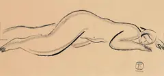 Nude by Sanyu, 1966, Ink on paper, sold Dec 2007