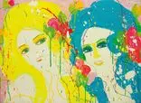 Walasse Ting, She is Dahlia, I am Daffodil, 1974, Acrylic on canvas