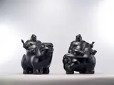 Li Chen, Wisdom Bodhisattva & Fulfillment Bodhisattva (a set of 2), 2001, Bronze, edition no. 8/8