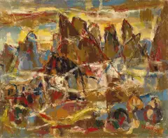 Chen Yin-Hui, Mountain Peaks, 1992, Oil on canvas