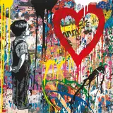Thierry Guetta, With All My Love - Life is Beautiful, Mixed media on paper