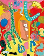 Tseng Ching-kan, Indoor, Small Animals, 1992-1993, Oil on canvas