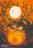 Chua Hu, Pine Trees at Dusk, 2002, Oil on canvas