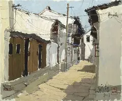 500 Years Old Street by Pang Jiun, 2007, Oil on canvas, sold Jun 2022