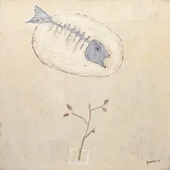 Yang Din, Carpe Diem, 1990, Mixed media on canvas