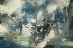Chu Teh-chun, Temps diver, 1987, Oil on canvas