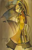 Max Chiwai Liu, Chinese Opera Figure, 1974, Mixed media on paper