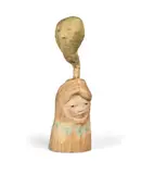 Satoshi Saitoh, Reside in the Idol, 2019, Painted camphora wood, ash, glue