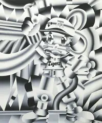 Geoffrey Bouillot, Go Tigers!, 2021, Acrylic on canvas