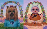 Chang Chia-ying, Toto is Staring Left ; Fairy Rabbit is Staring Right(a set of 2), 2014, Acrylic on canvas
