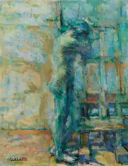 After Bath by Reed Lee, 1960, Oil on canvas, sold Jun 2012