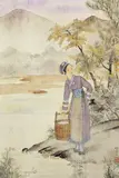 Pang Xunqin, Miao Woman, Ink and color on paper