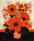 Frédéric Menguy, Le bouquet rouge, Oil on canvas