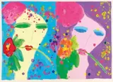 Walasse Ting, Blue lady, Purple lady, 1990年代, Acrylic on paper