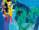 Walasse Ting, Women with Parrots and Horse