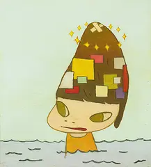 Yoshitomo Nara, Patched Head, 2011, Acrylic on panel