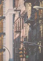 Han Hsiang-ning, West Broadway at Prince Street, 1974, Acrylic on canvas
