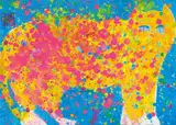 Shining Cat by Walasse Ting, Acrylic on paper, sold Dec 2018