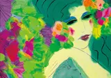Walasse Ting, Woman with Flowers