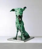 Zhou Chunya, Smiling Dog, 2006, Bronze, stainless steel, edition no. 1/8