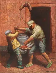 Luo Zhongli, The Grind, 1984, Oil on canvas