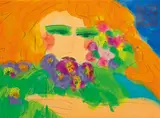 Walasse Ting, Woman with Flowers