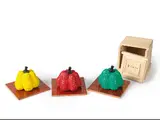 Pumpkins (Yellow, Red, Green) (a set of 3) by Yayoi Kusama, 1998, Resin, edition 5/30, sold Dec 2018