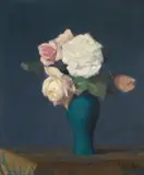Fernand Bivel, Bouquet de roses, Oil on canvas